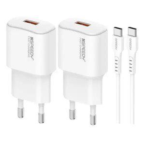 [1개+1개] 스피디 USB QC3.0 15W 고속 충전기 (+C타입 15W 케이블)