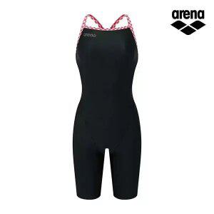 [아레나수영복] 체크메이트 4부 반신 크로스 스트랩백 A5SL1PL84BLK