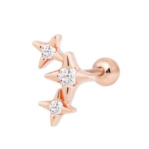 [라울스톤] 14K 골드핀 트윙클 심플 데일리 별 베이직 이너컨츠 트라거스 연골 룩 피어