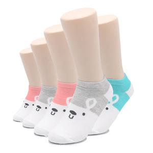 국산 귀여운 아동양말 발목양말 토끼 얼굴 컬러 5켤레 묶음 / 아기 선물 유아 키즈 여