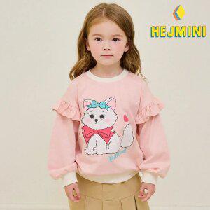 [헤이미니] 쁘띠리본고양이맨투맨티셔츠