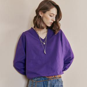 [MAXZA] 브이넥 루즈핏 맨투맨 티셔츠