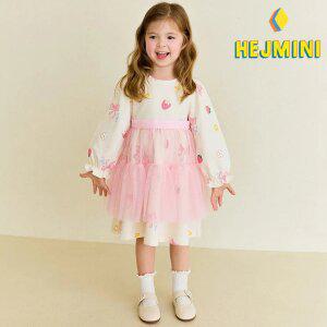 [헤이미니] 스트로베리팡팡샤스커트레이어드원피스