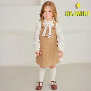 [헤이미니] 큐티리본코듀로이멜빵원피스