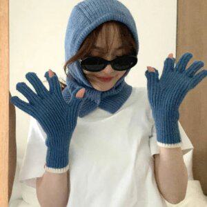 핑거홀 스마트폰 터치장갑 겨울 여성 손가락구멍 니트장갑