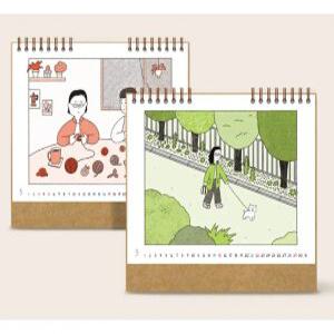 J2K 2026 탁상 달력 책상 캘린더 예쁜 일러스트 스탠딩