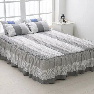 스트라이프 라인 프릴 스커트 침대 매트리스 커버 SS Q
