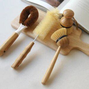 J2K 세척솔 우드핸들 청소 브러쉬 병솔 그립감 주방 설거지