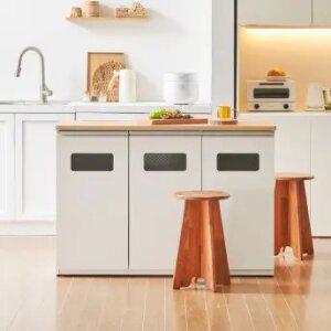 플라망 랜디 아일랜드 식탁 홈바 테이블 수납장 주방 보조 조리대 3도어 1200