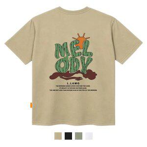 [엘라모] 멜로디 반팔 티셔츠 남녀공용 빅사이즈 S~4XL