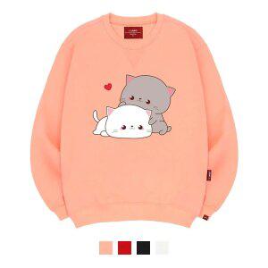 [엘라모] 3M 큐티커플캣 맨투맨 남녀공용 빅사이즈 S~4XL