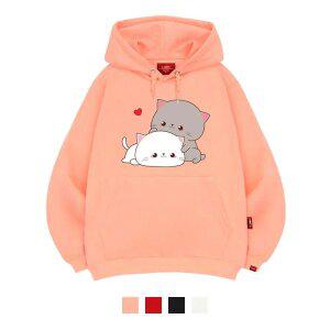 [엘라모] 3H 큐티커플캣 후드티 남녀공용 빅사이즈 M~4XL