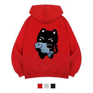 [엘라모] 3H 피쉬앤캣 후드티 남녀공용 빅사이즈 M~4XL