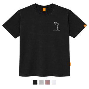 [엘라모] 드로잉캣 반팔 티셔츠 남녀공용 빅사이즈 S~4XL