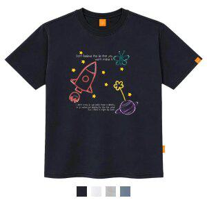 [엘라모] 스페이스드림 반팔 티셔츠 남녀공용 빅사이즈 S~4XL