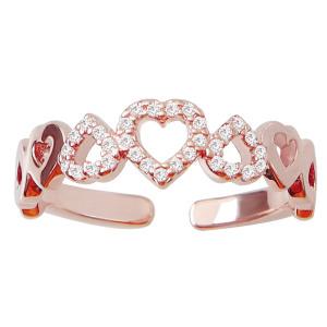 [라울스톤] 14Kgp 로즈골드 여자 패션 데일리 프리사이즈 레이어드 버블하트 반지