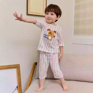 아이스댕댕 칠부내의 무형광 국내원단 유아 아동 실내복 상하의세트 아기선물