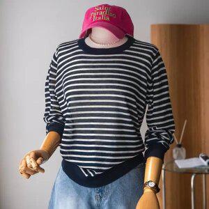 (안나앤모드) A. 웨스 린넨 스트라이프 니트[니트E0304S01]