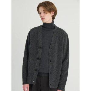 [로가디스] [로가디스] 오버핏 울 혼방 부클 버튼 카디건  애쉬 (RY485AP454) (RY485A