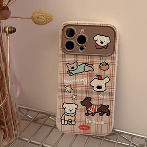 최신 귀여운 아이폰 케이스 달리는 멍멍이 TPU / 핸드폰 12 13 14 15 16 프로 플러스