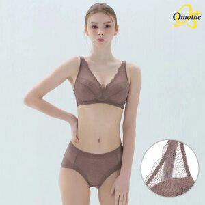 [최초가 59,000원] 오모떼 올데이 에센셜 모노레이스 브라 팬티 2종세트/애쉬브라운