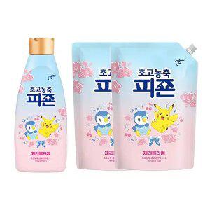 피죤 초고농축 섬유유연제 체리블라썸 본품 1L, 1개 +  리필 1.3L, 2개 (봄 한정 에디