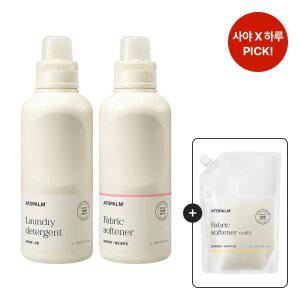 [사야&하루PICK!] 아토팜 세탁세제 1000ml+섬유유연제(튤립블라썸) 1000ml+[증정]섬유