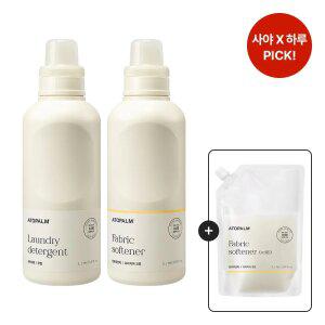 [사야&하루PICK!] 아토팜 세탁세제 1000ml+섬유유연제(프리지아코튼) 1000ml+[증정]섬