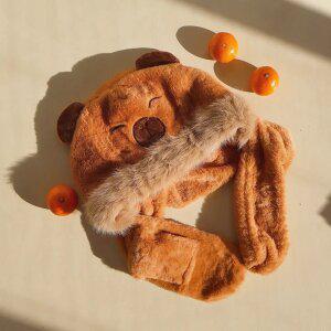 카피바라 후드 목도리 넥워머 바라클라바 머플러 털모자 겨울모자 방한