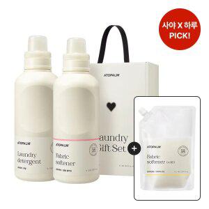 아토팜 세탁세제&섬유유연제(튤립블라썸향) 선물세트 (1L+1L)+[증정]섬유유연제 리필