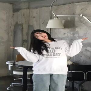 유니크 어깨트임 코튼 맨투맨 (백멜란지)