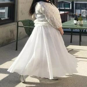 소프트 플레어 롱 맥시 스커트