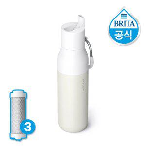 브리타 라크 정수 필터 텀블러 화이트 500ml + 총 필터 3입