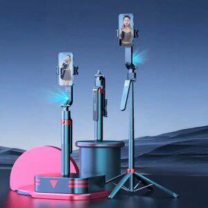 J2K 셀카봉 삼각대 AI 360도 자동추적 블루투스 리모컨