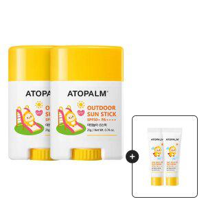 아토팜 야외놀이 선스틱 21g SPF50+ PA X2개세트+[증정]징크선크림10GX2개