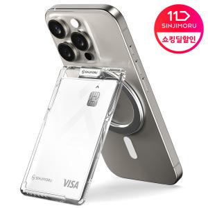 [신지모루] 맥세이프 M-슬림슬롯 스탠드 카드지갑 스마트폰 거치대 아이폰 16/15/14 갤