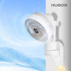 [휴고스] 모션감지 360도 입체회전 벽걸이 서큘레이터 + 리모컨 조절 (무드라이트/타이