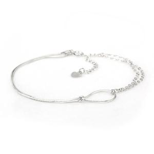 [라울스톤] 925 SILVER 매듭 언발 더블 체인 패션 실버 은 팔찌