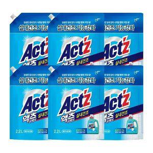 액츠 퍼펙트 액체세제 실내건조 리필, 2.2L, 6개