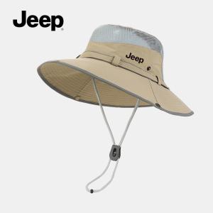 JEEP 지프 남성용 모자 아웃도어 자외선 차단 통기성 메쉬 접이식 어부 모자