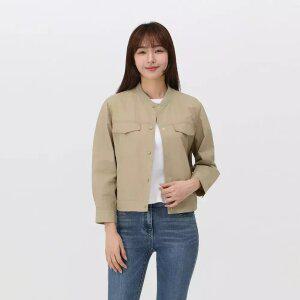 [PAT 여성] 린넨 루즈핏 니트카라 자켓_QK21203