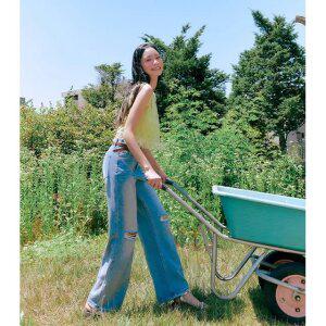 칼 구제워싱 와이드 데님팬츠 AQ2DP460