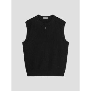 [로가디스] [로가디스] 레귤러 핏 울 혼방 넥 변형 - 베스트 - 블랙 (RY4751P015) (RY