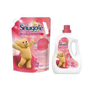 스너글 초고농축 섬유유연제 블루밍 부케 용기, 2L, 1개 + 리필, 2.6L, 1개