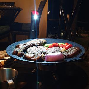 알파카 프리미엄 캠핑 그리들 36cm 라이트핸들 무쇠 코팅 인덕션 가방포함