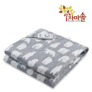자미솔 전기요 북극곰 싱글 180X110cm EMF인증 전자파 차단 물빨래가능 캠핑용