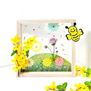 [만꾸] 봄꽃 압화액자