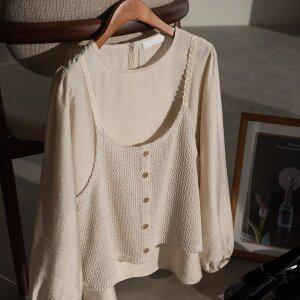 (안나앤플러스) 엔링 뷔스티에 블라우스[세트EC567] 빅사이즈