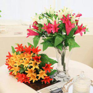 인테리어 고급 조화 성묘 산소 꽃 장식 부케 꽃다발 루미백합