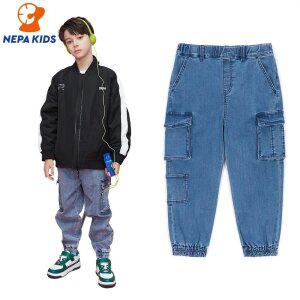 NEPA KIDS 네파키즈 공용 쿨맥스 사인 조거 데님팬츠 KKC1604